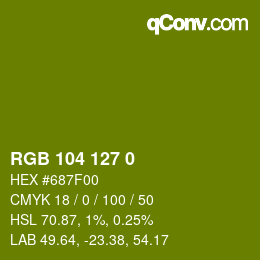 カラーコード: RGB 104 127 0 | qconv.com