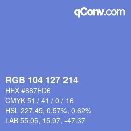 颜色代码: RGB 104 127 214 | qconv.com
