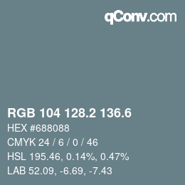 カラーコード: RGB 104 128.2 136.6 | qconv.com