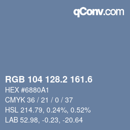 カラーコード: RGB 104 128.2 161.6 | qconv.com