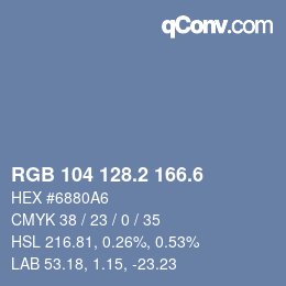 カラーコード: RGB 104 128.2 166.6 | qconv.com