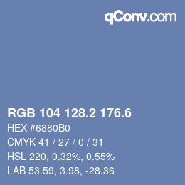 カラーコード: RGB 104 128.2 176.6 | qconv.com