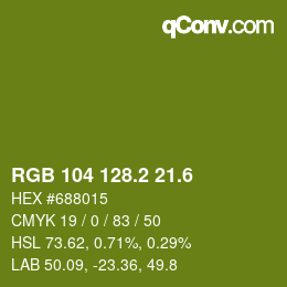 カラーコード: RGB 104 128.2 21.6 | qconv.com
