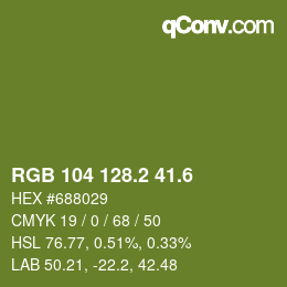 カラーコード: RGB 104 128.2 41.6 | qconv.com