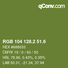 カラーコード: RGB 104 128.2 51.6 | qconv.com