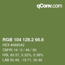 カラーコード: RGB 104 128.2 66.6 | qconv.com