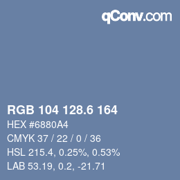 カラーコード: RGB 104 128.6 164 | qconv.com