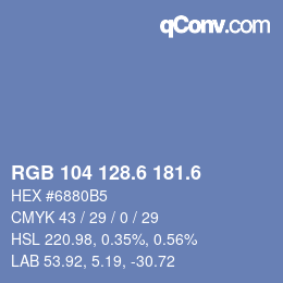 カラーコード: RGB 104 128.6 181.6 | qconv.com