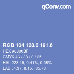カラーコード: RGB 104 128.6 191.6 | qconv.com