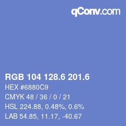 カラーコード: RGB 104 128.6 201.6 | qconv.com