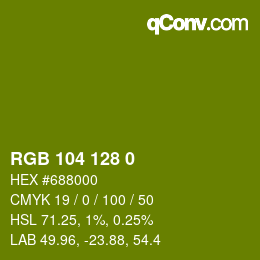 カラーコード: RGB 104 128 0 | qconv.com