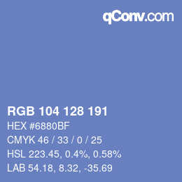 カラーコード: RGB 104 128 191 | qconv.com