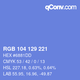 Color code: RGB 104 129 221 | qconv.com