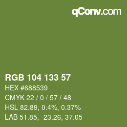 カラーコード: RGB 104 133 57 | qconv.com