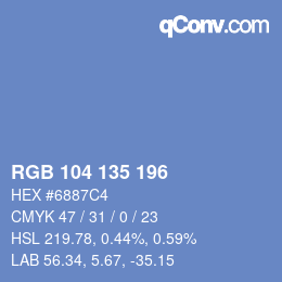 Código de color: RGB 104 135 196 | qconv.com