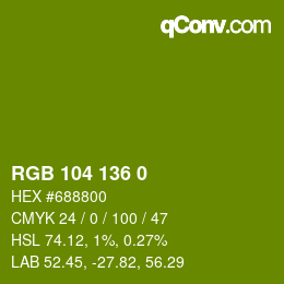 Color code: RGB 104 136 0 | qconv.com