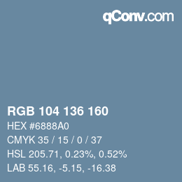 Color code: RGB 104 136 160 | qconv.com