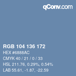 Color code: RGB 104 136 172 | qconv.com