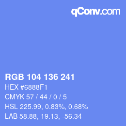 Color code: RGB 104 136 241 | qconv.com