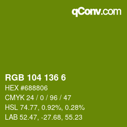 Color code: RGB 104 136 6 | qconv.com