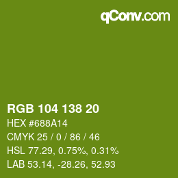 Color code: RGB 104 138 20 | qconv.com