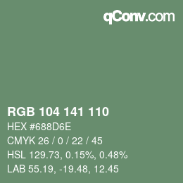 Código de color: RGB 104 141 110 | qconv.com