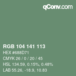Código de color: RGB 104 141 113 | qconv.com