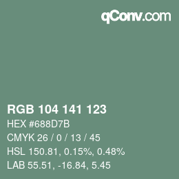 Código de color: RGB 104 141 123 | qconv.com