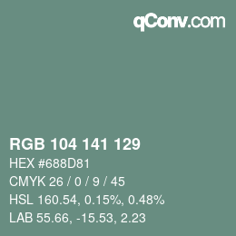 颜色代码: RGB 104 141 129 | qconv.com