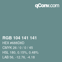 Color code: RGB 104 141 141 | qconv.com