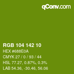 Color code: RGB 104 142 10 | qconv.com