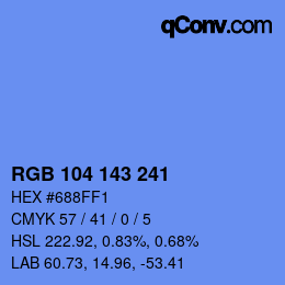 Color code: RGB 104 143 241 | qconv.com