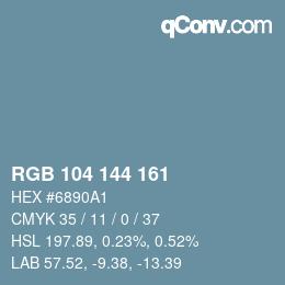 颜色代码: RGB 104 144 161 | qconv.com