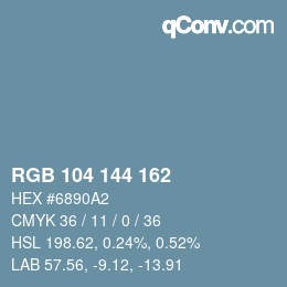 Color code: RGB 104 144 162 | qconv.com