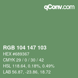 Color code: RGB 104 147 103 | qconv.com