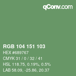 Color code: RGB 104 151 103 | qconv.com