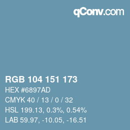 Color code: RGB 104 151 173 | qconv.com