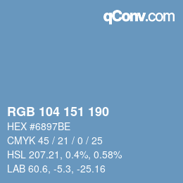 Color code: RGB 104 151 190 | qconv.com