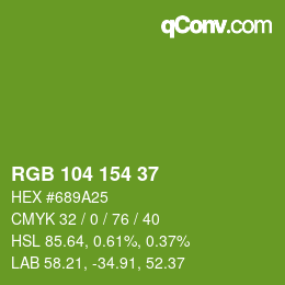 Color code: RGB 104 154 37 | qconv.com