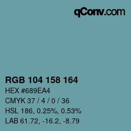 Color code: RGB 104 158 164 | qconv.com