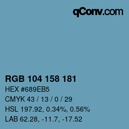 Color code: RGB 104 158 181 | qconv.com
