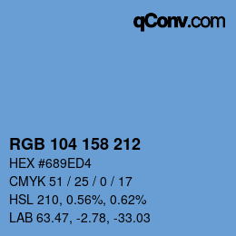 Código de color: RGB 104 158 212 | qconv.com