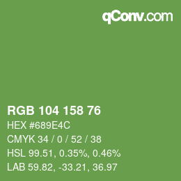 Color code: RGB 104 158 76 | qconv.com