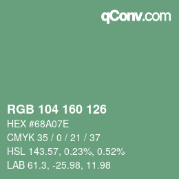 Farbcode: RGB 104 160 126 | qconv.com