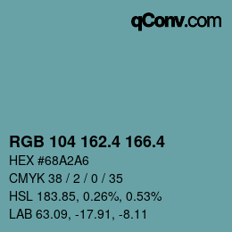 カラーコード: RGB 104 162.4 166.4 | qconv.com