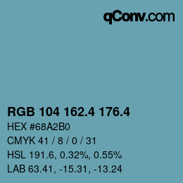 カラーコード: RGB 104 162.4 176.4 | qconv.com