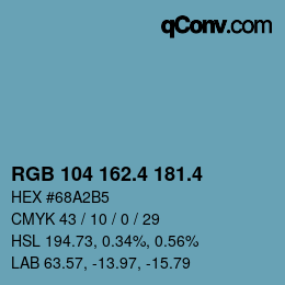 カラーコード: RGB 104 162.4 181.4 | qconv.com