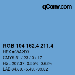 カラーコード: RGB 104 162.4 211.4 | qconv.com