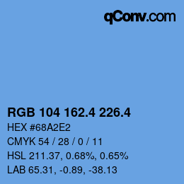 カラーコード: RGB 104 162.4 226.4 | qconv.com