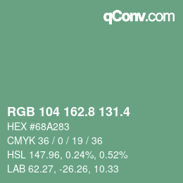 カラーコード: RGB 104 162.8 131.4 | qconv.com